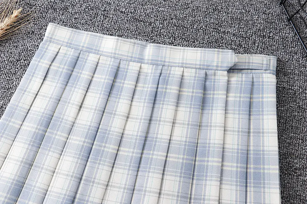 Japanese Plaid Tie Shirt White Ming Dress