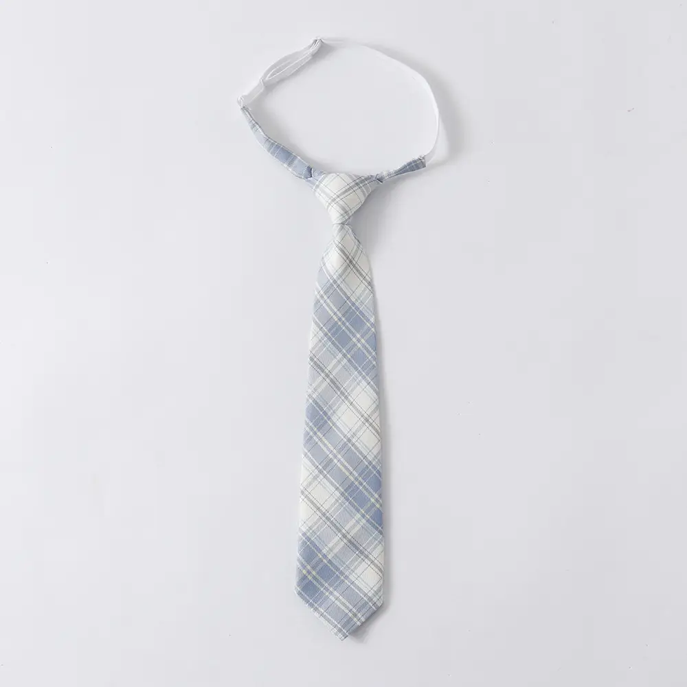 Japanese Plaid Tie Shirt White Ming Dress