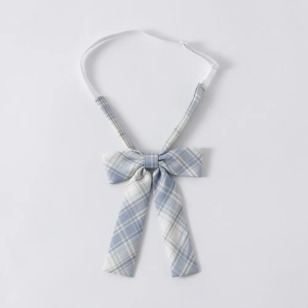 Japanese Plaid Tie Shirt White Ming Dress