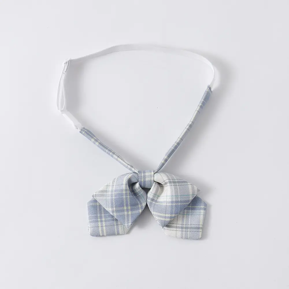 Japanese Plaid Tie Shirt White Ming Dress