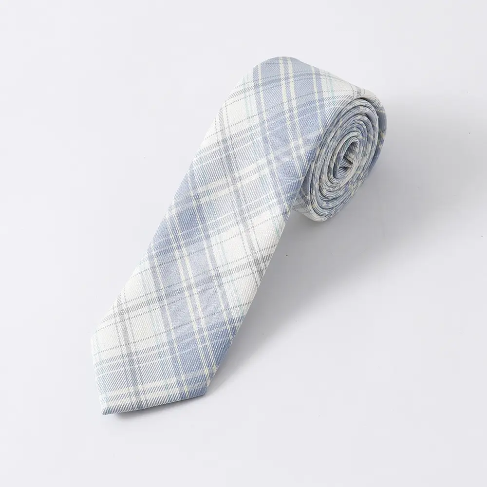 Japanese Plaid Tie Shirt White Ming Dress