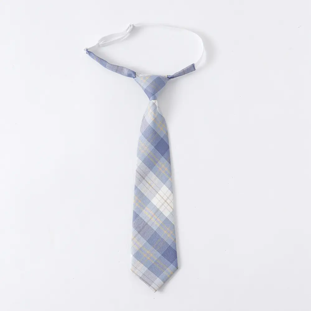 Japanese Plaid Folded Skirt Blue White for Students - Image 3
