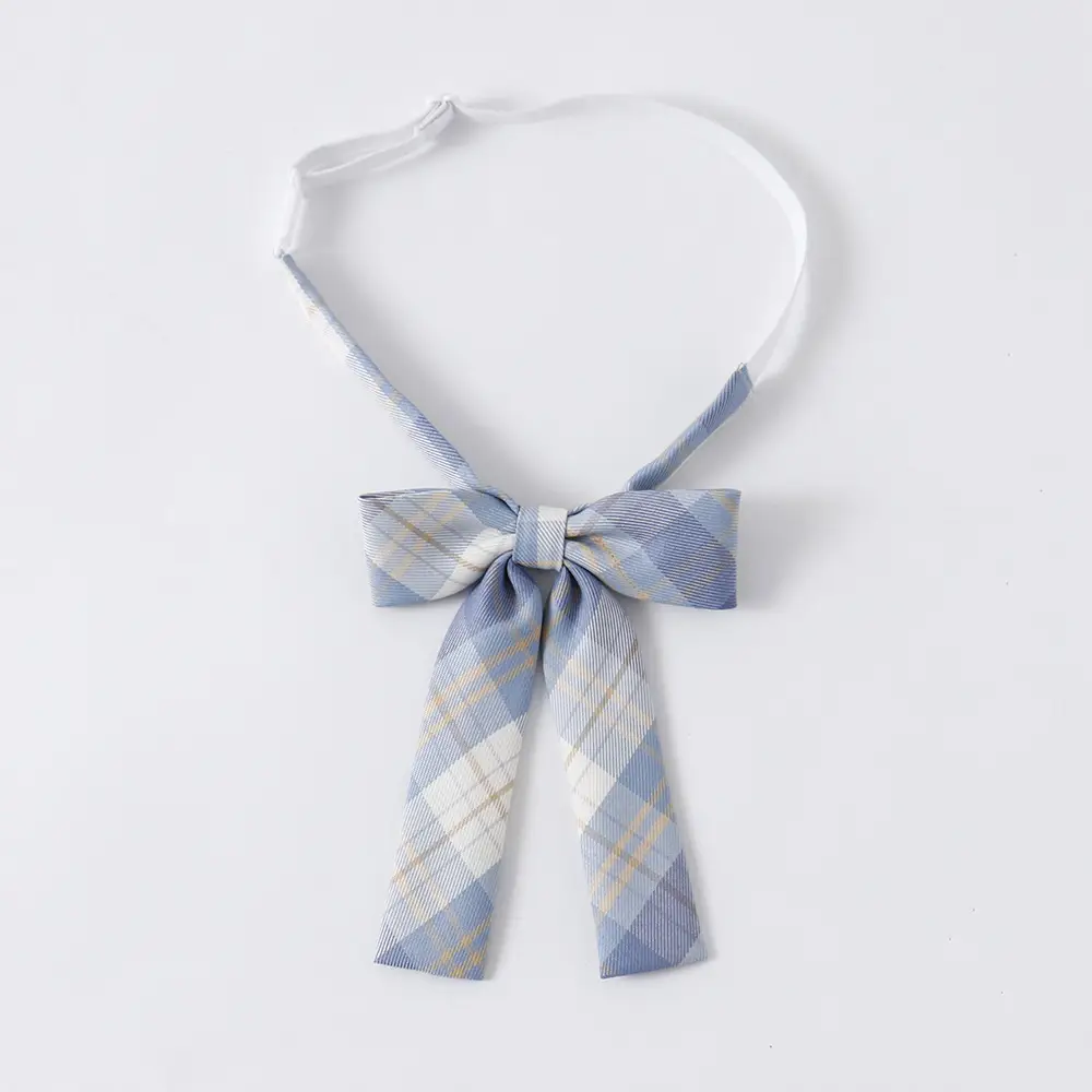 Japanese Plaid Folded Skirt Blue White for Students - Image 4