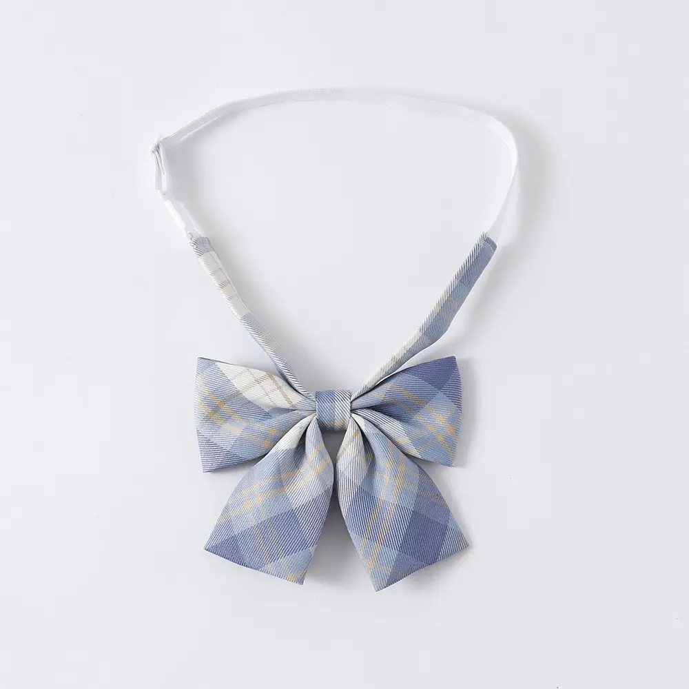 Japanese Plaid Folded Skirt Blue White for Students - Image 5