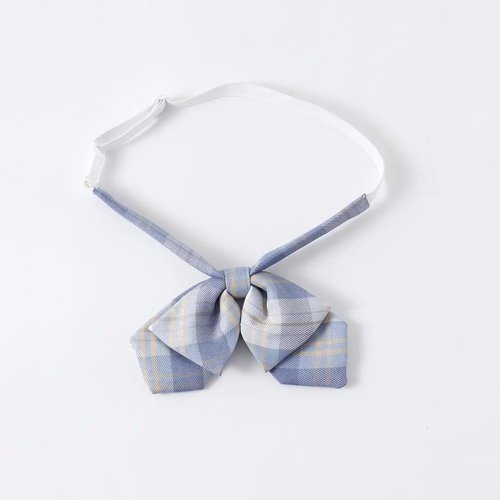Japanese Plaid Folded Skirt Blue White for Students - Image 6