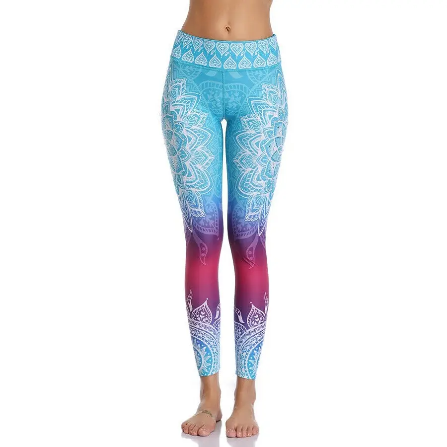 Digital Printed High Waist Leggings Large Black White Pattern — feature 4