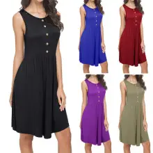 2023 Floral Printed Navy Slim Fit Dress for Women — feature 7