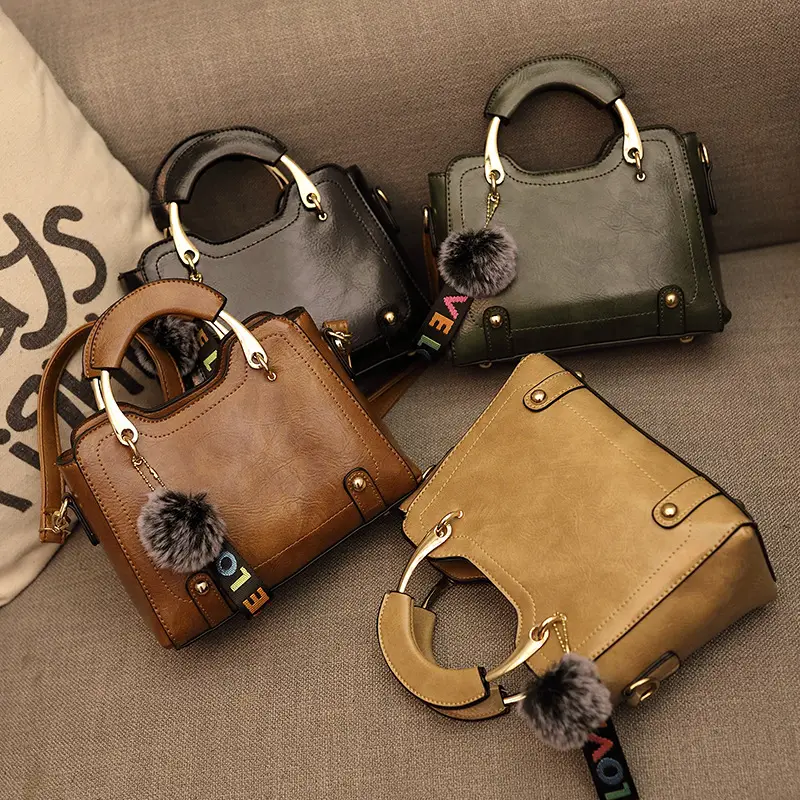 Women's 2023 Handbags Retro Oil Wax Leather Small Square - Image 6