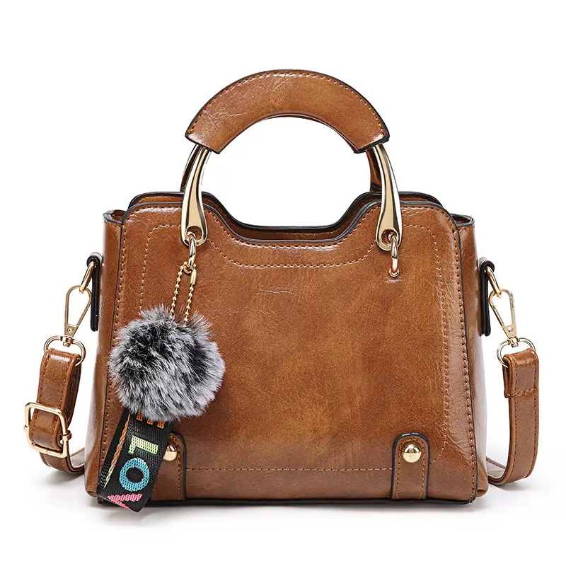 Women's 2023 Handbags Retro Oil Wax Leather Small Square - Image 4