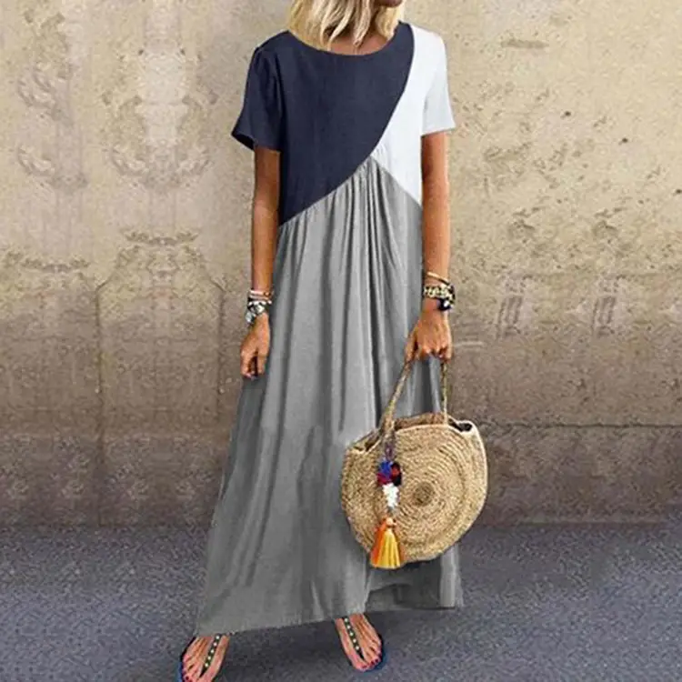 2023 Green Long Sleeve Dress with Blue Top - Image 5