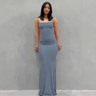 2023 Green Long Sleeve Dress with Blue Top — feature 17