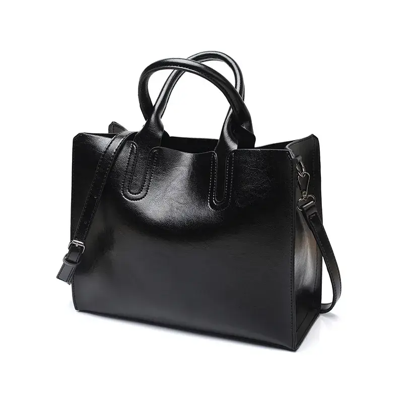 Blue Leather Shoulder Bag for Women Retro Style - Image 2