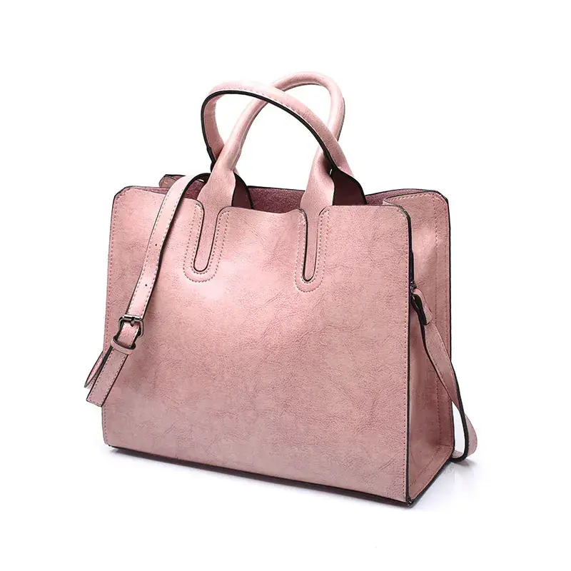 Blue Leather Shoulder Bag for Women Retro Style - Image 3