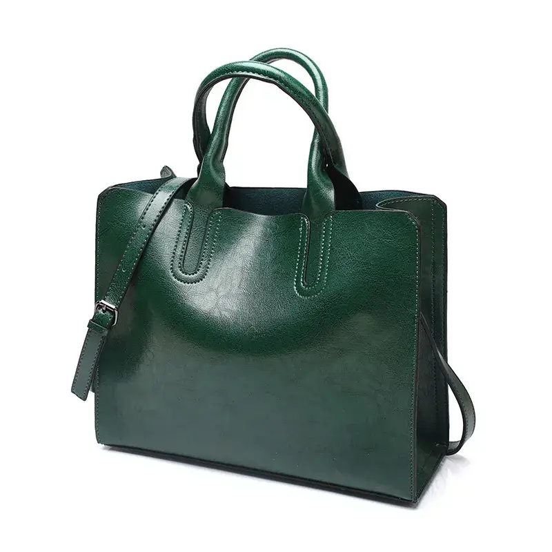 Blue Leather Shoulder Bag for Women Retro Style - Image 7