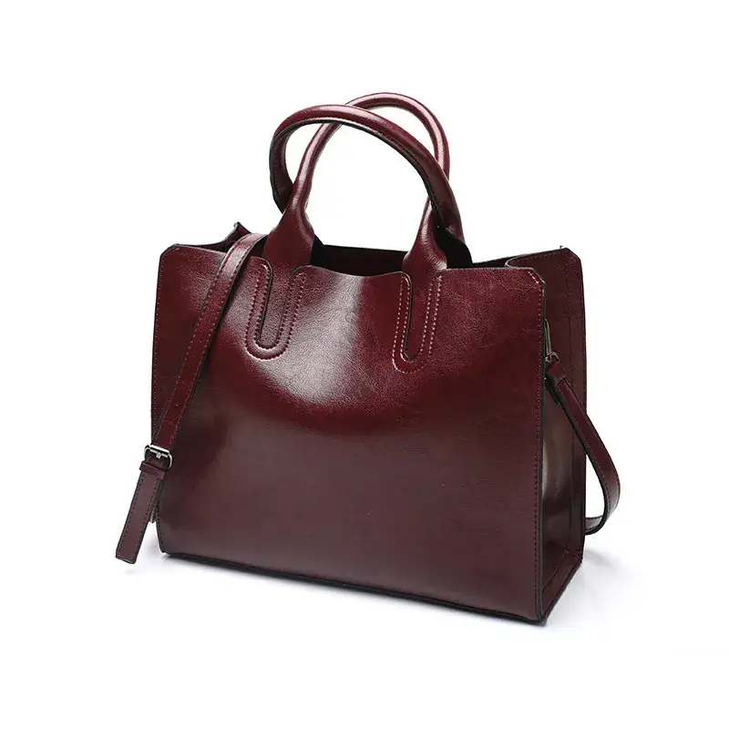 Blue Leather Shoulder Bag for Women Retro Style - Image 4