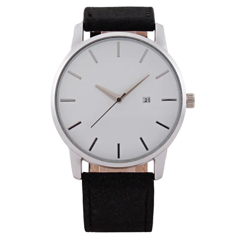 Men's Quartz Calendar Watch with Black Strap