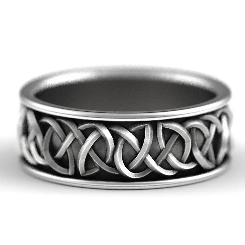 Nordic Mythical Wolf Ring 8.5mm Silver - Image 3