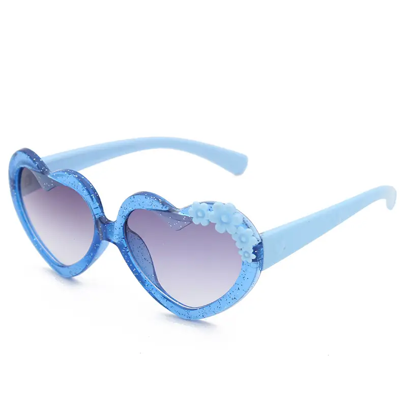 Purple Heart-Shaped Glass Sunglasses for Girls