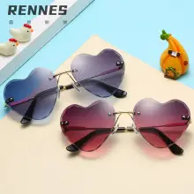 Purple Heart-Shaped Glass Sunglasses for Girls — feature 11
