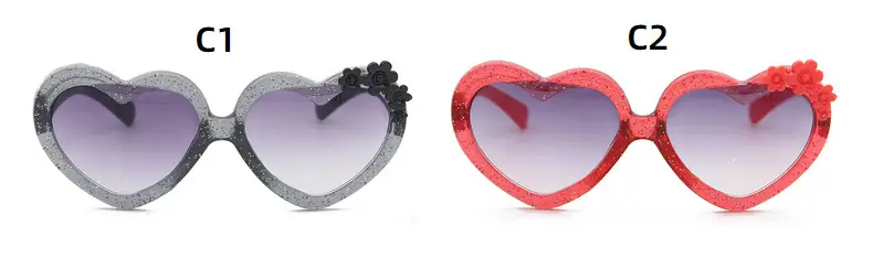 Purple Heart-Shaped Glass Sunglasses for Girls — feature 38