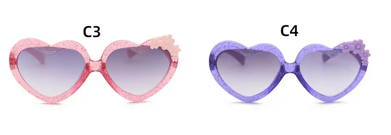 Purple Heart-Shaped Glass Sunglasses for Girls — feature 39