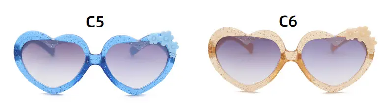 Purple Heart-Shaped Glass Sunglasses for Girls — feature 40