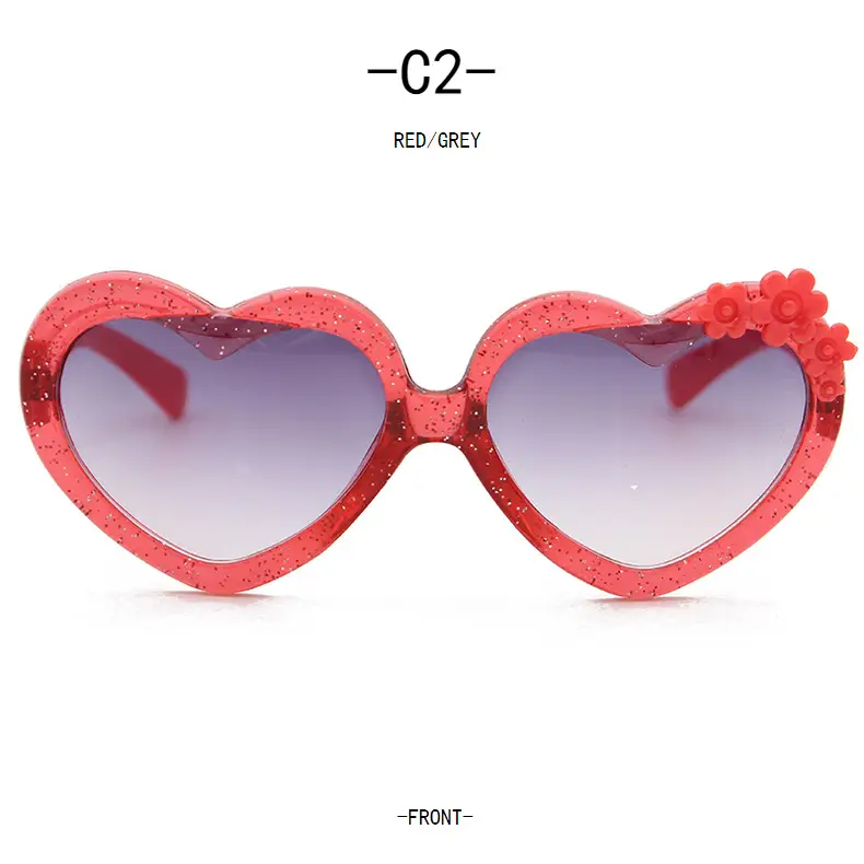 Purple Heart-Shaped Glass Sunglasses for Girls — feature 49