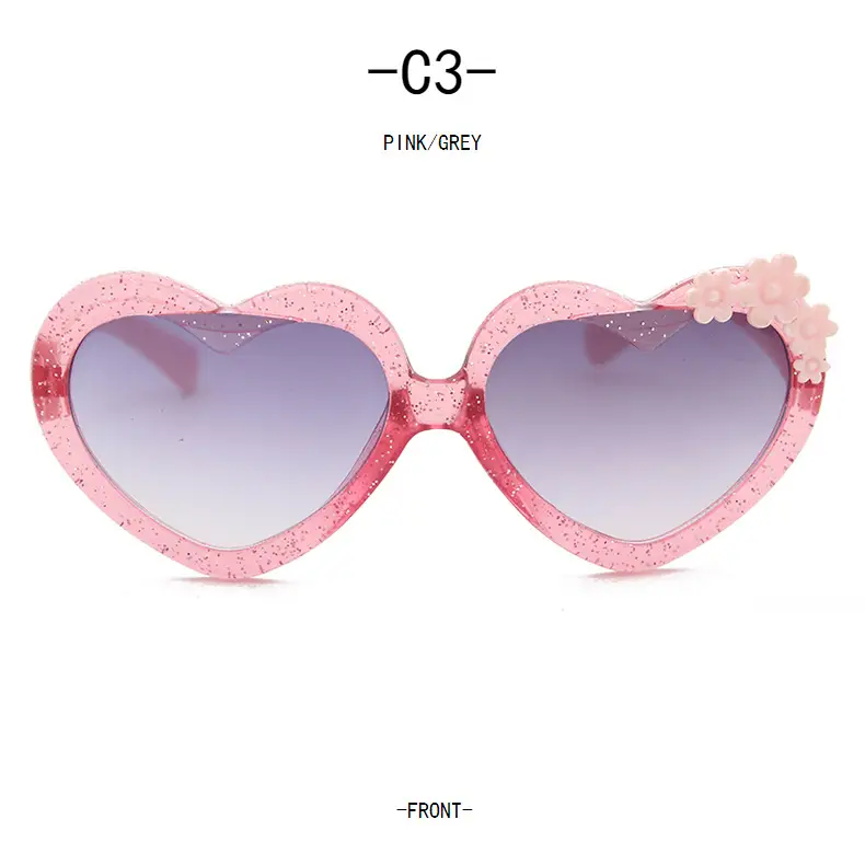 Purple Heart-Shaped Glass Sunglasses for Girls — feature 51