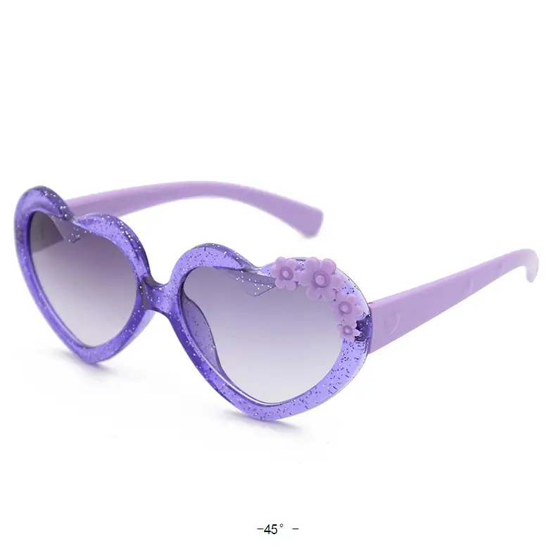 Purple Heart-Shaped Glass Sunglasses for Girls — feature 54