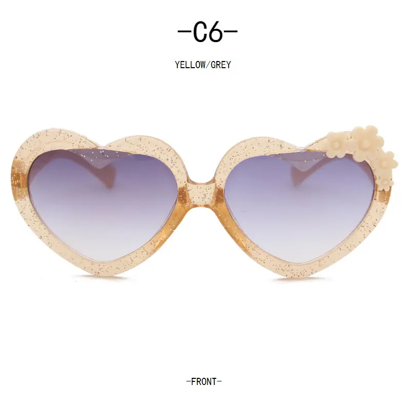 Purple Heart-Shaped Glass Sunglasses for Girls — feature 57