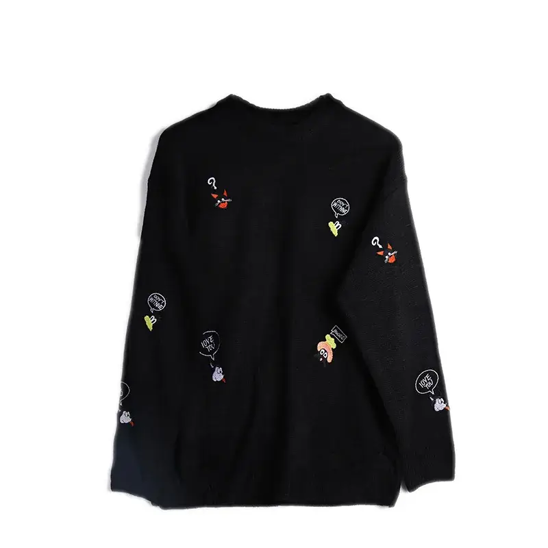 Men Korean Style Embroidered Sweater Winter Loose Round Neck - Image 7