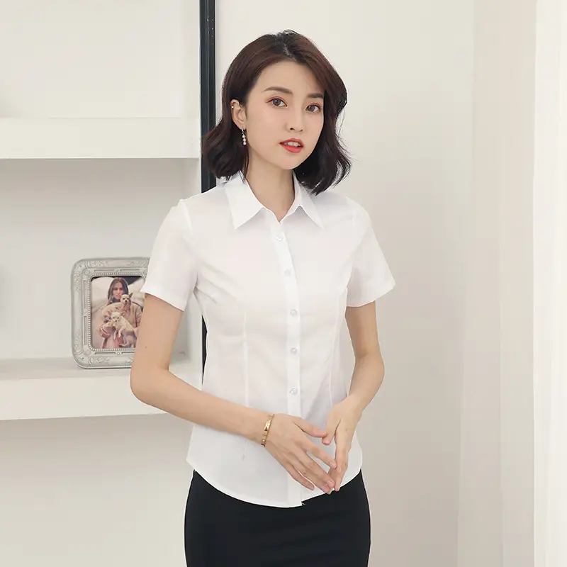 Black Long Sleeve Button-Down Shirt for Women - Image 15