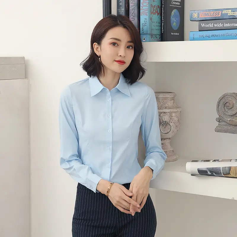 Black Long Sleeve Button-Down Shirt for Women - Image 11