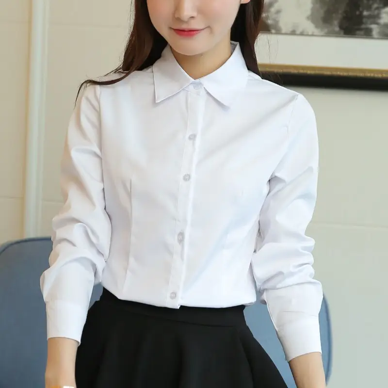 Black Long Sleeve Button-Down Shirt for Women - Image 6
