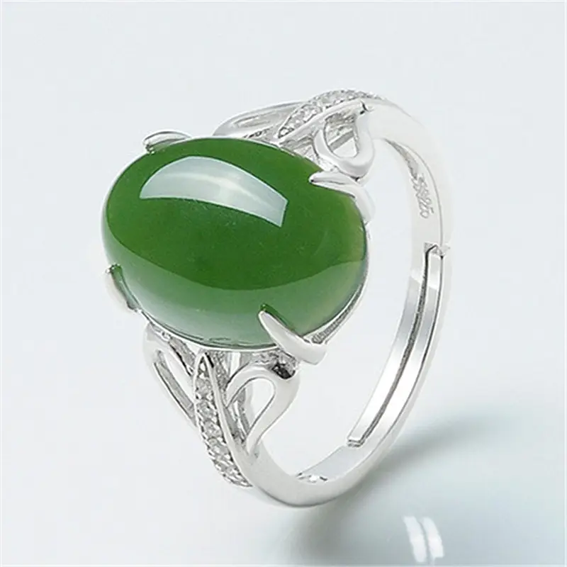 Green Agate Ring for Men Women Silver Chalcedony — feature 18