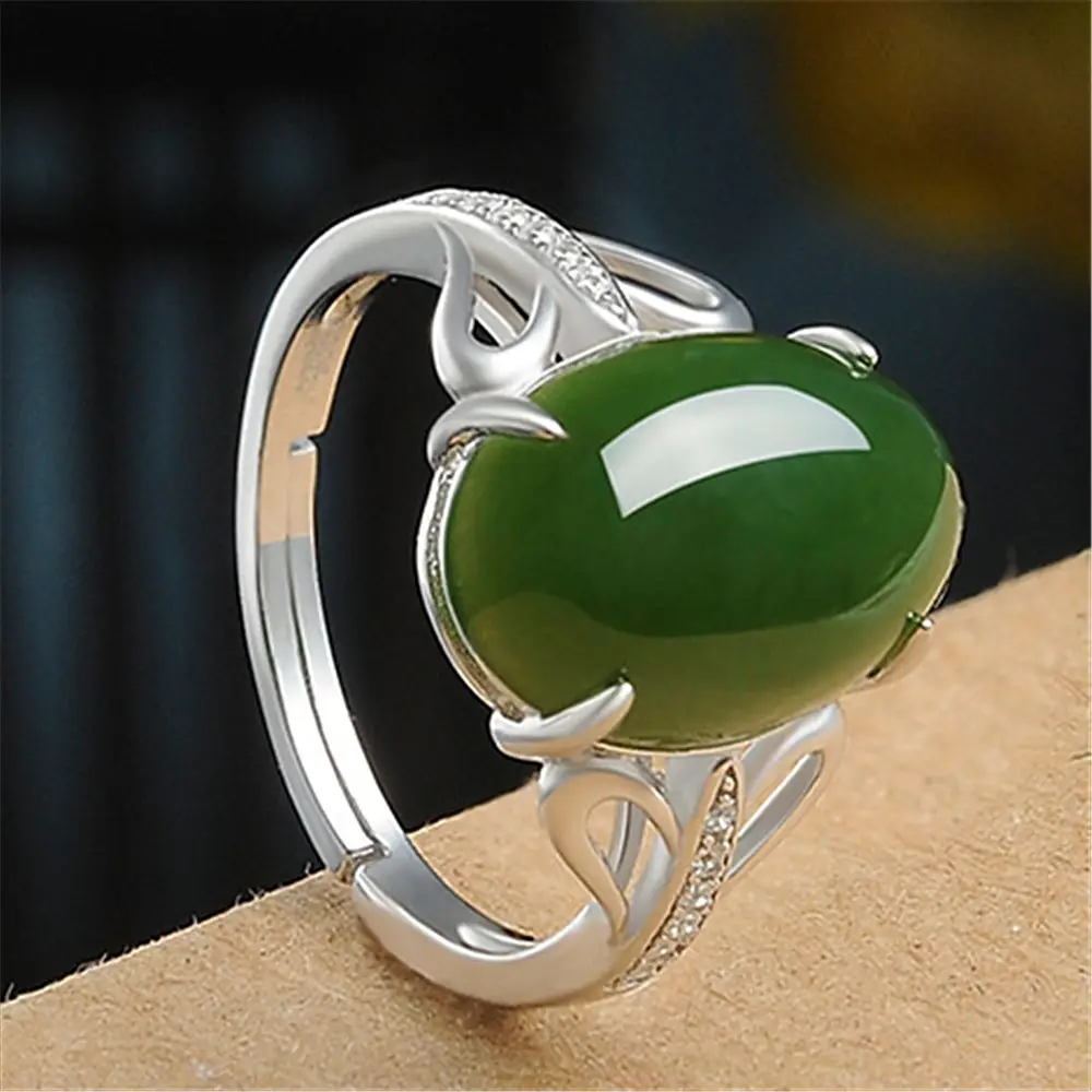 Green Agate Ring for Men Women Silver Chalcedony — feature 21