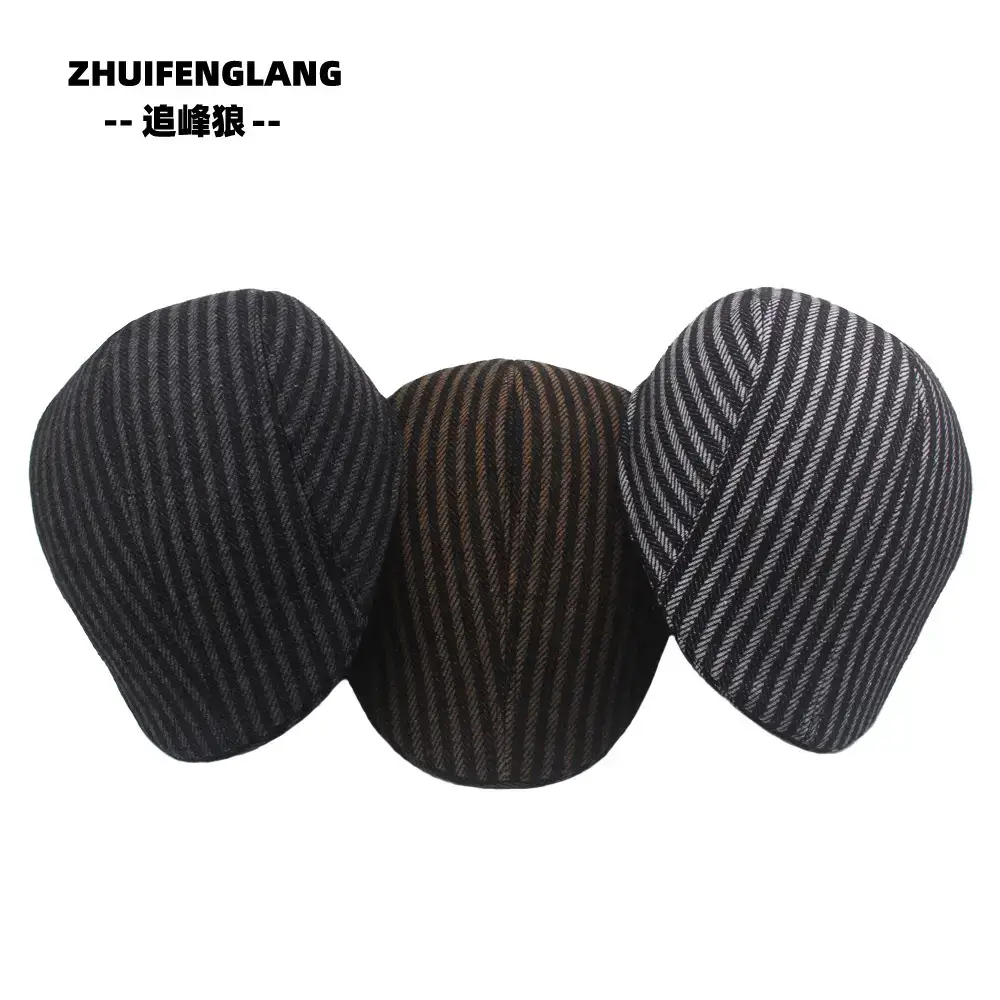 Men's Herringbone Winter Beret Cap Grey — feature 12