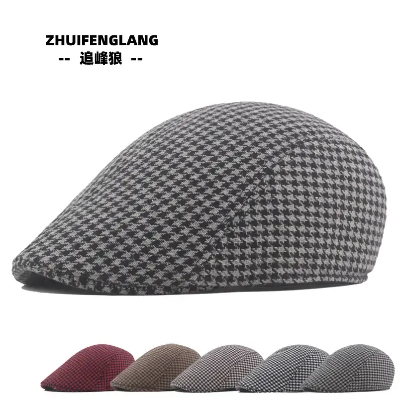 Men's Herringbone Winter Beret Cap Grey — feature 16
