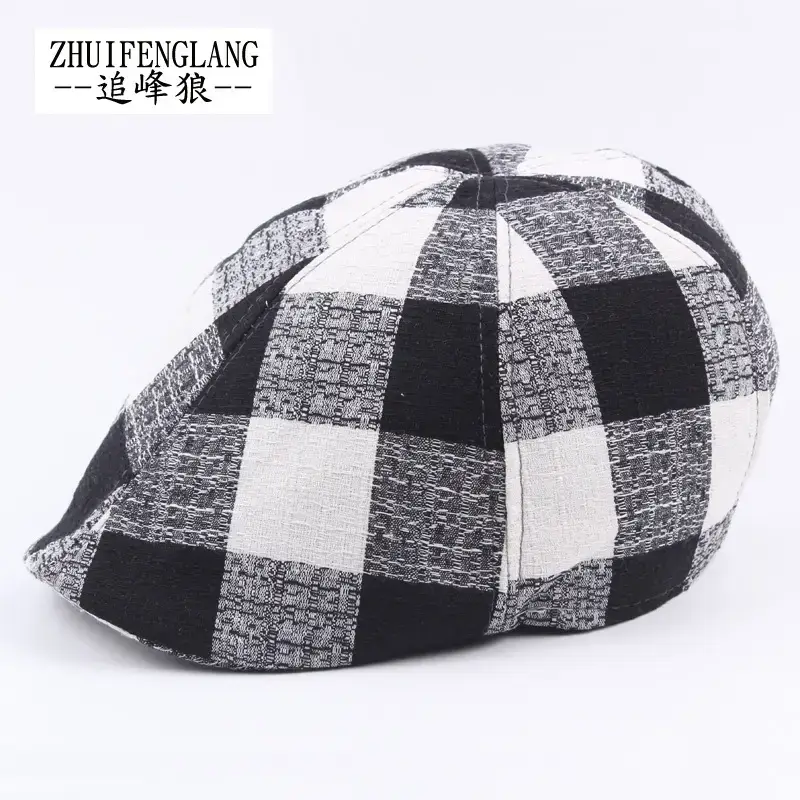 Men's Herringbone Winter Beret Cap Grey — feature 24