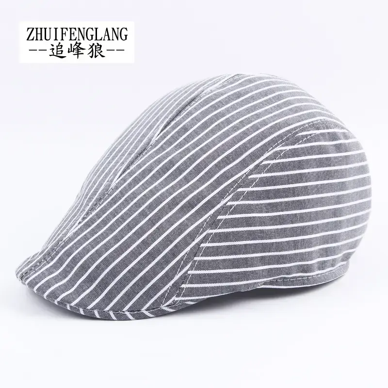 Men's Herringbone Winter Beret Cap Grey — feature 26