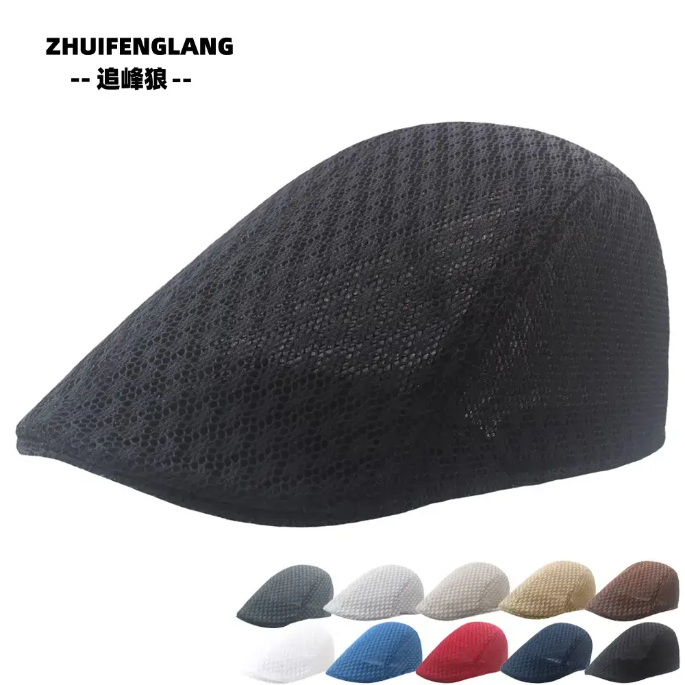 Men's Herringbone Winter Beret Cap Grey — feature 3