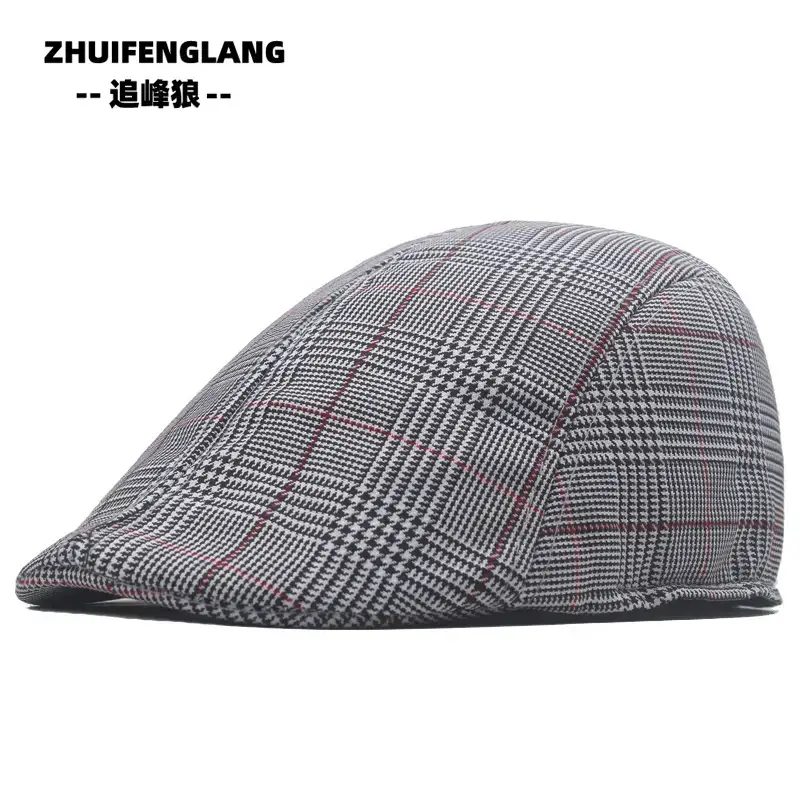 Men's Herringbone Winter Beret Cap Grey — feature 4