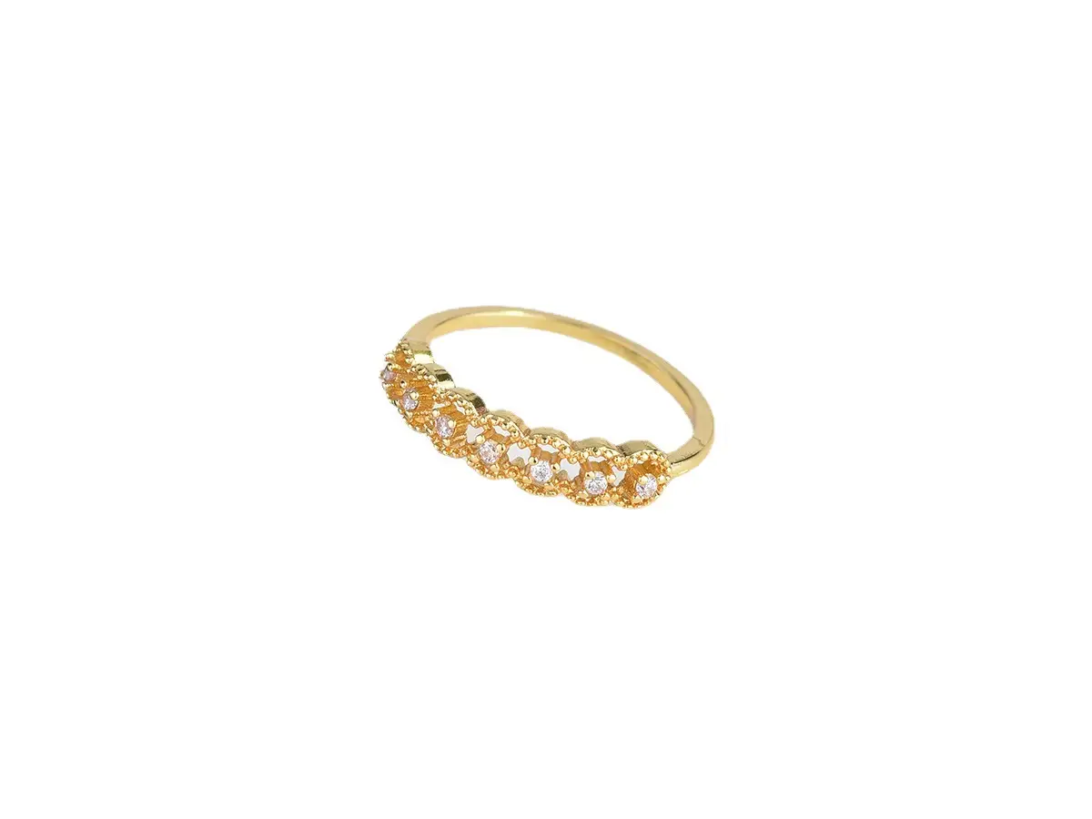 Gold Plated Zircon Ring Women's Elegant Design - Image 4