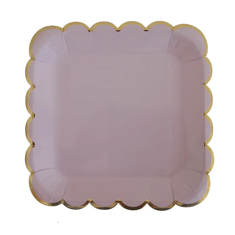 Purple Disposable Party Tableware Set with Gold Accents - Image 10