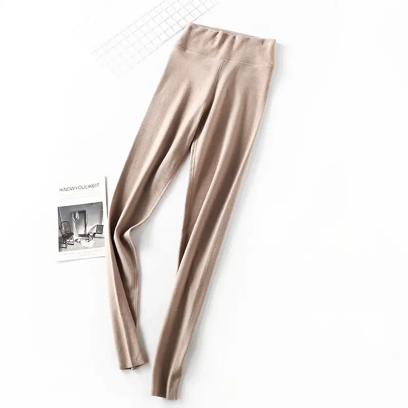 Women's Velvet Leggings High Waist Warm Autumn Pants - Image 5