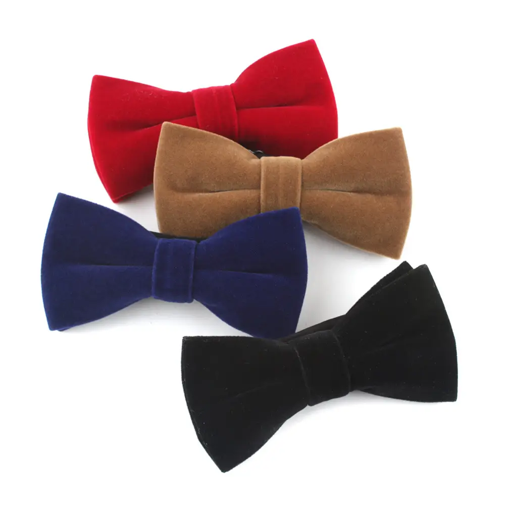 Velvet Bow Tie Men's Tuxedo Party Bow Tie Brown