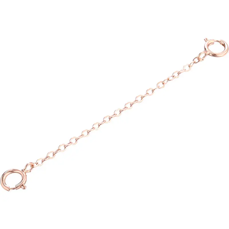 S925 Silver Chain Bracelet Necklace Lengthened Tail Adjustable Silver Plated 18K Gold Extension