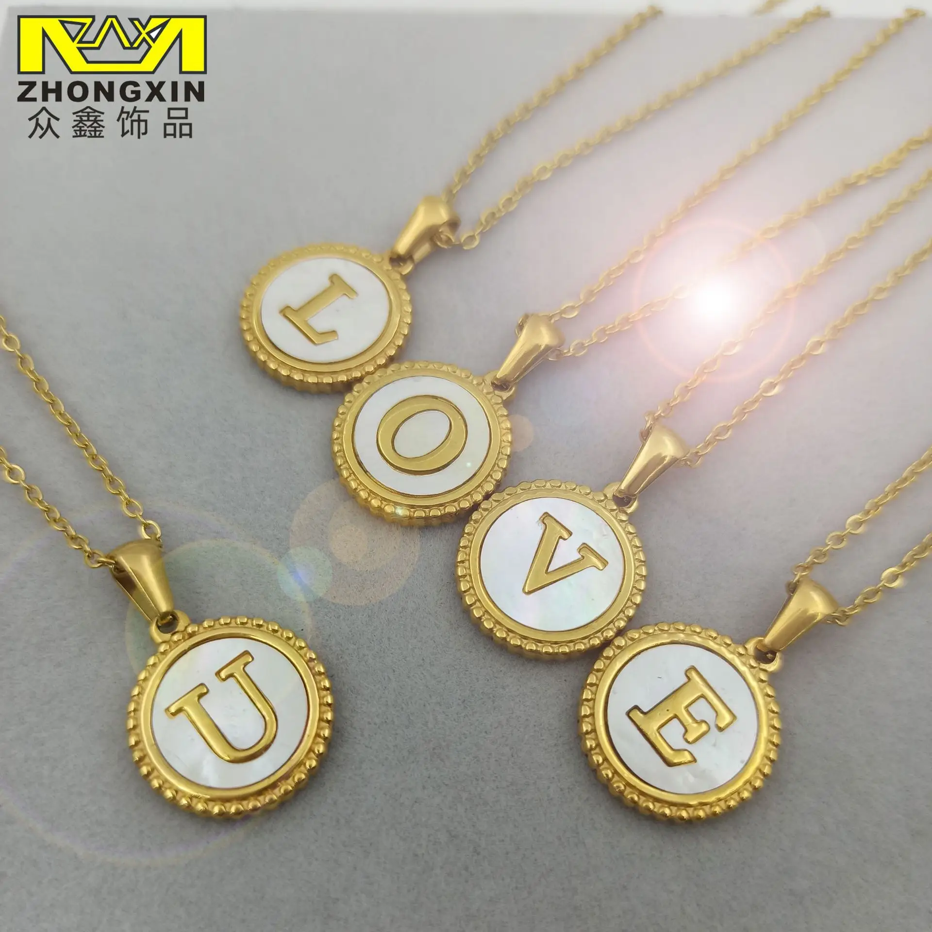 18K Gold Plated D Necklace for Women - Image 29