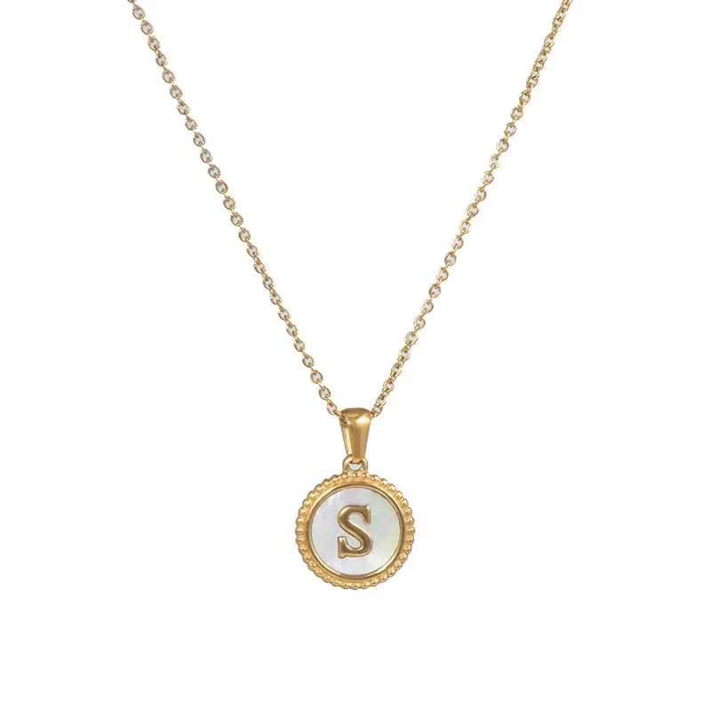 18K Gold Plated D Necklace for Women - Image 30