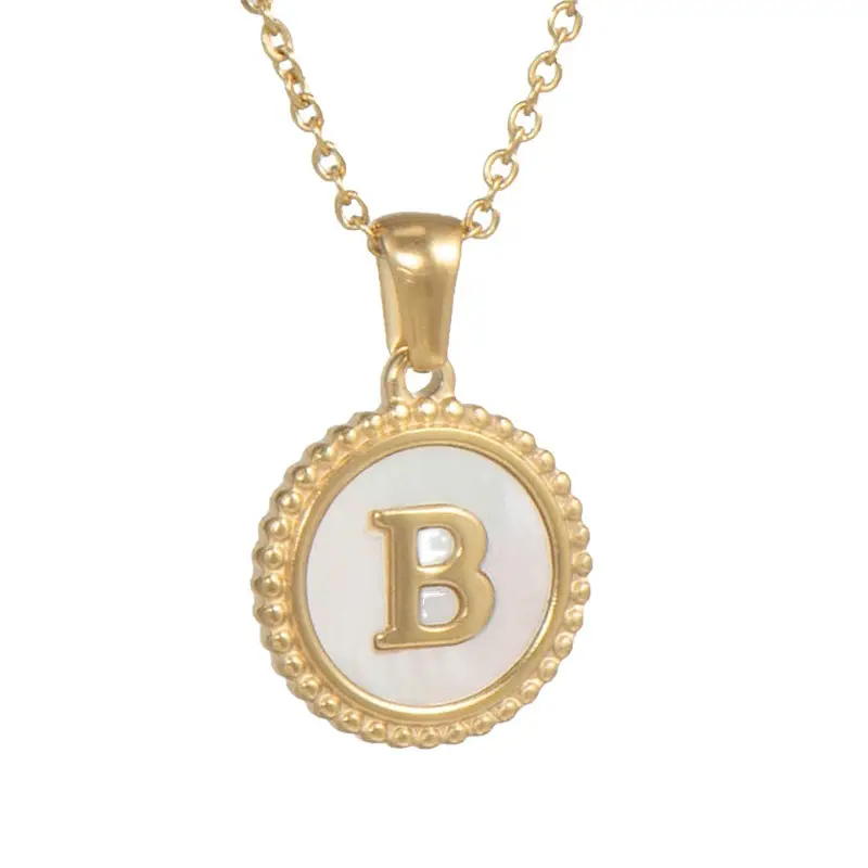 18K Gold Plated D Necklace for Women - Image 31
